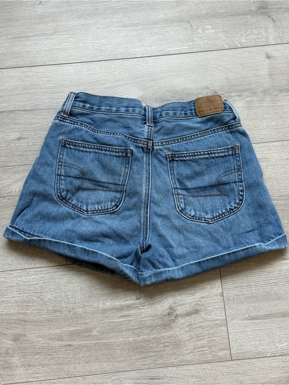 American Eagle Outfitters Medium Blue Denim High-Waisted Mom Style Jean Shorts